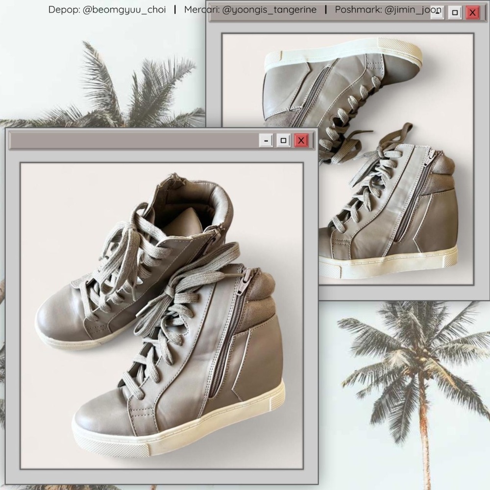 Vintage y2k hidden wedge high top sneakers ✨